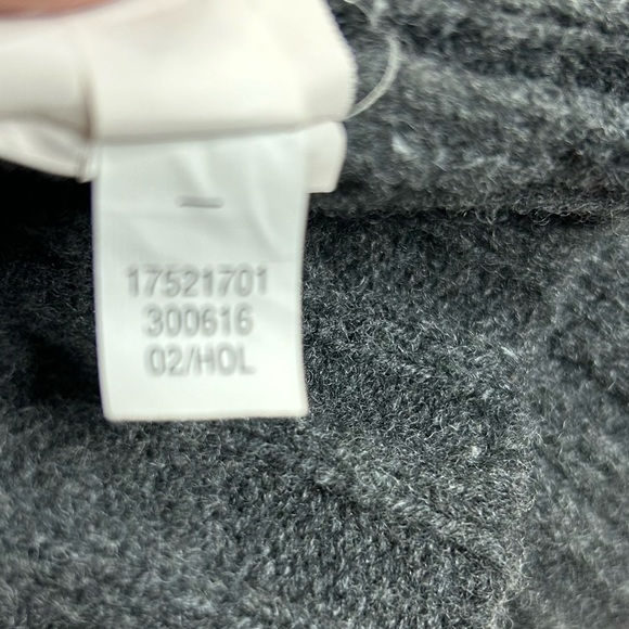 Gap Vintage Lambswool Sweater Medium Pullover Ribbed Fisherman Gray Unisex Crew - Picture 8 of 8